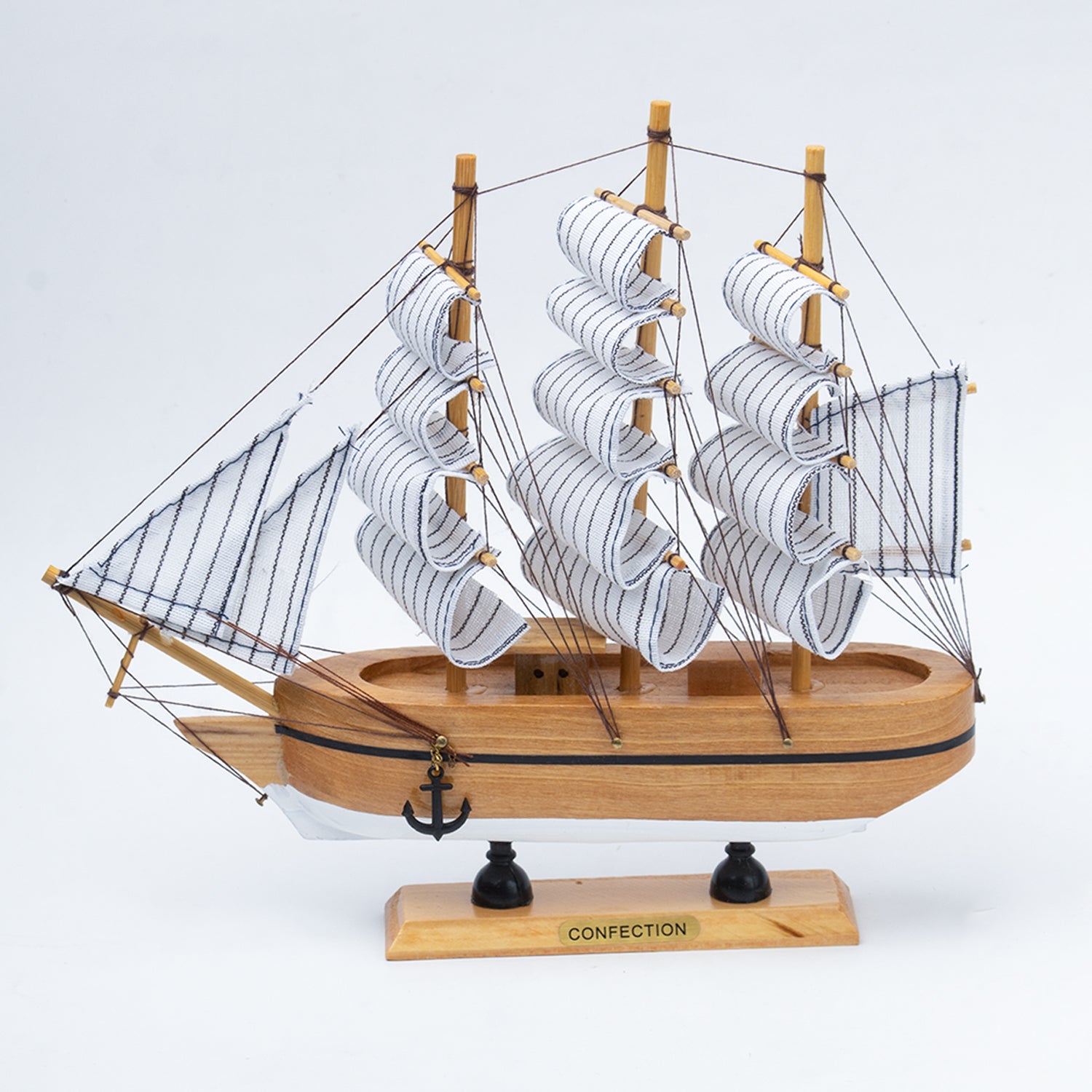 Sailing Boat Decorative Showpiece - Brown
