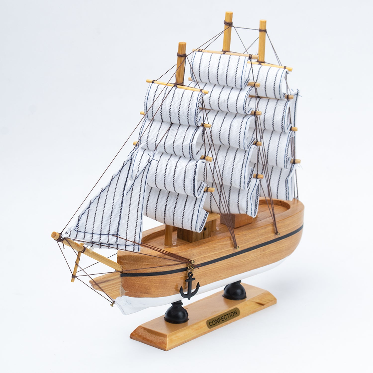 Sailing Boat Decorative Showpiece - Brown