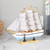 Sailing Boat Decorative Showpiece - White