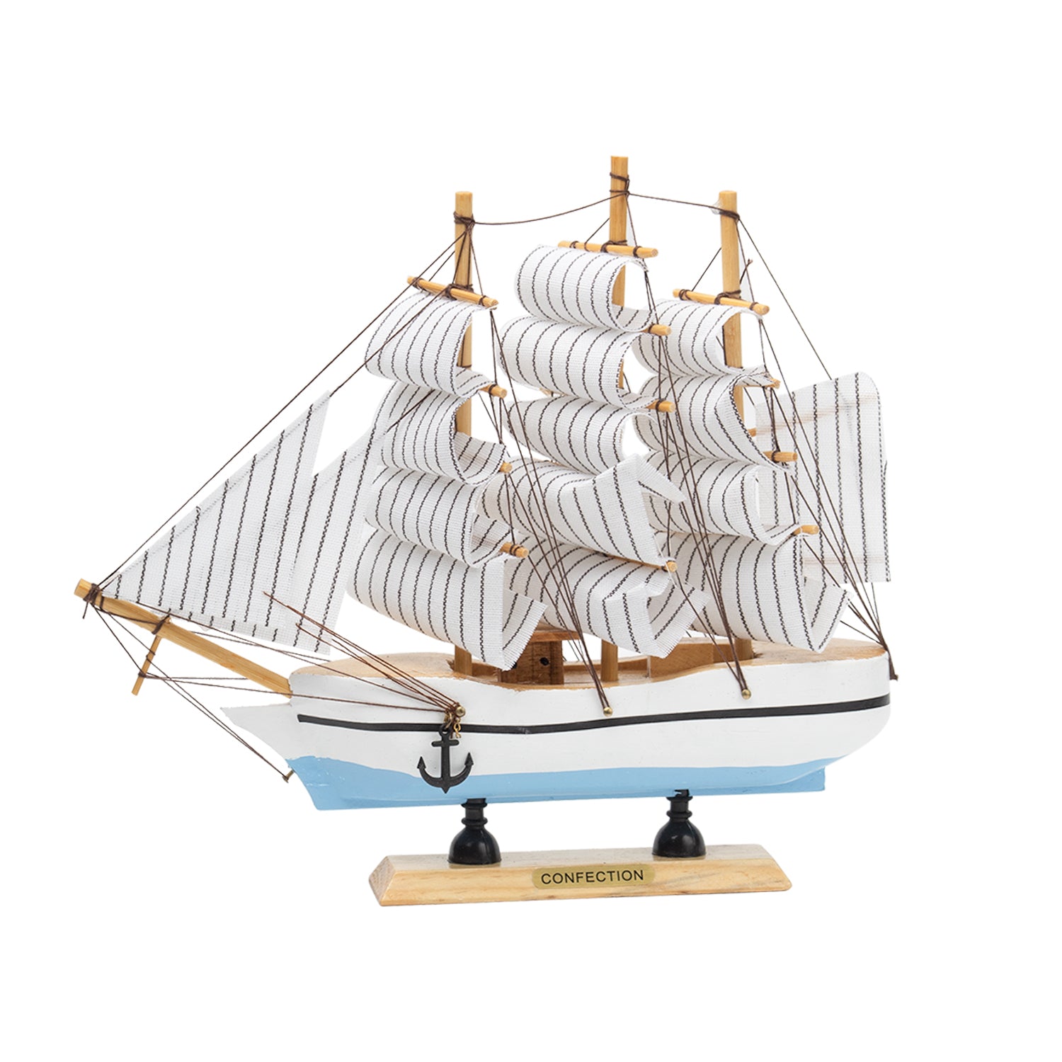 Sailing Boat Decorative Showpiece - White