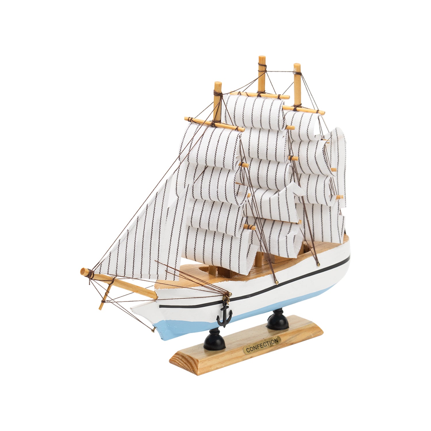 Sailing Boat Decorative Showpiece - White