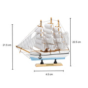 Sailing Boat Decorative Showpiece - White