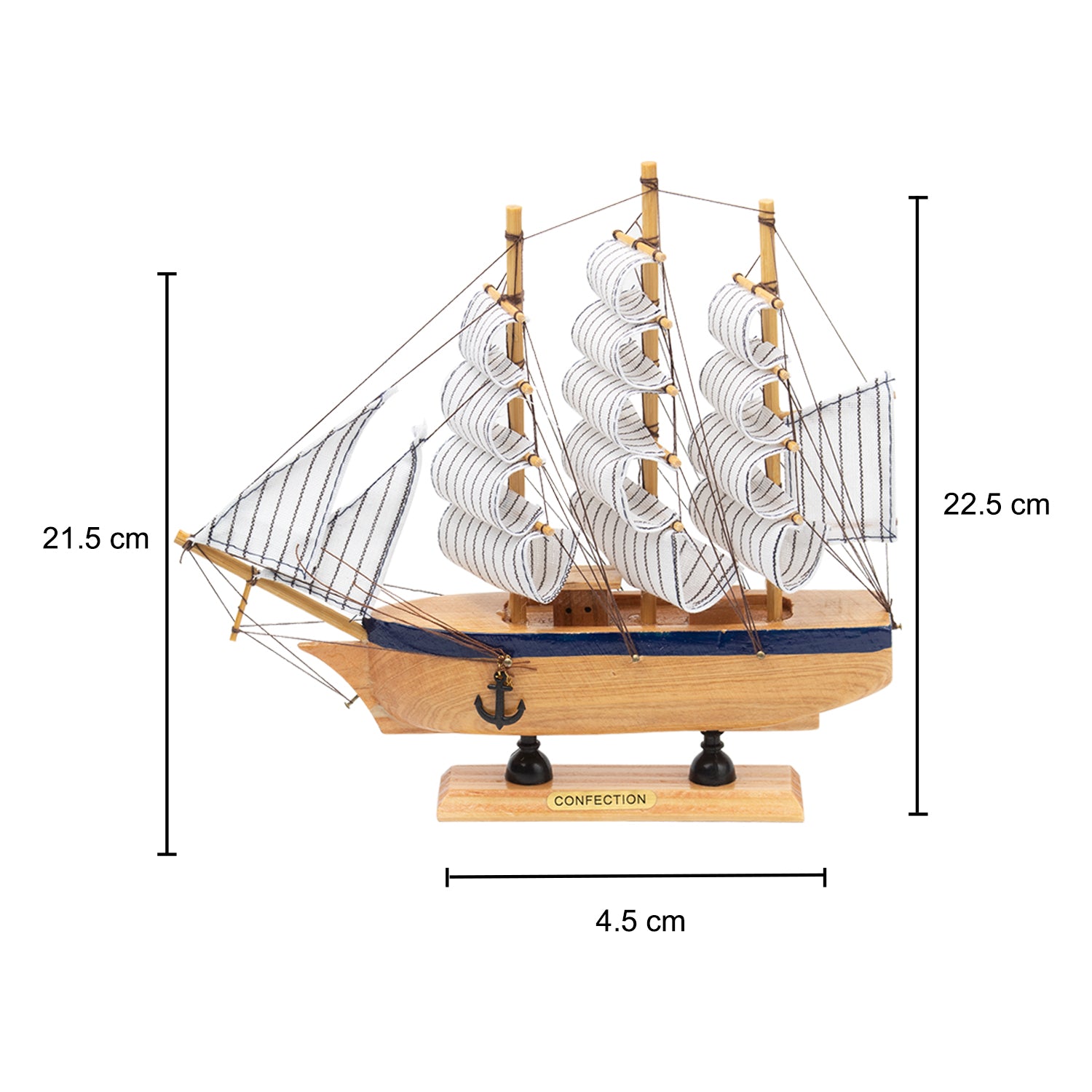 New Sailing Boat Decorative Showpiece - Brown