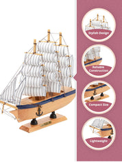 New Sailing Boat Decorative Showpiece - Brown