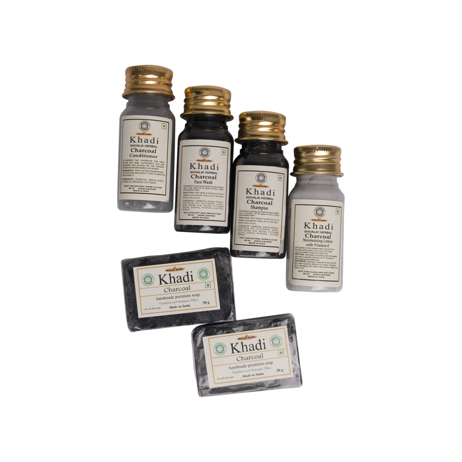 New Travel Kit Charcoal - Set Of 6, Grey