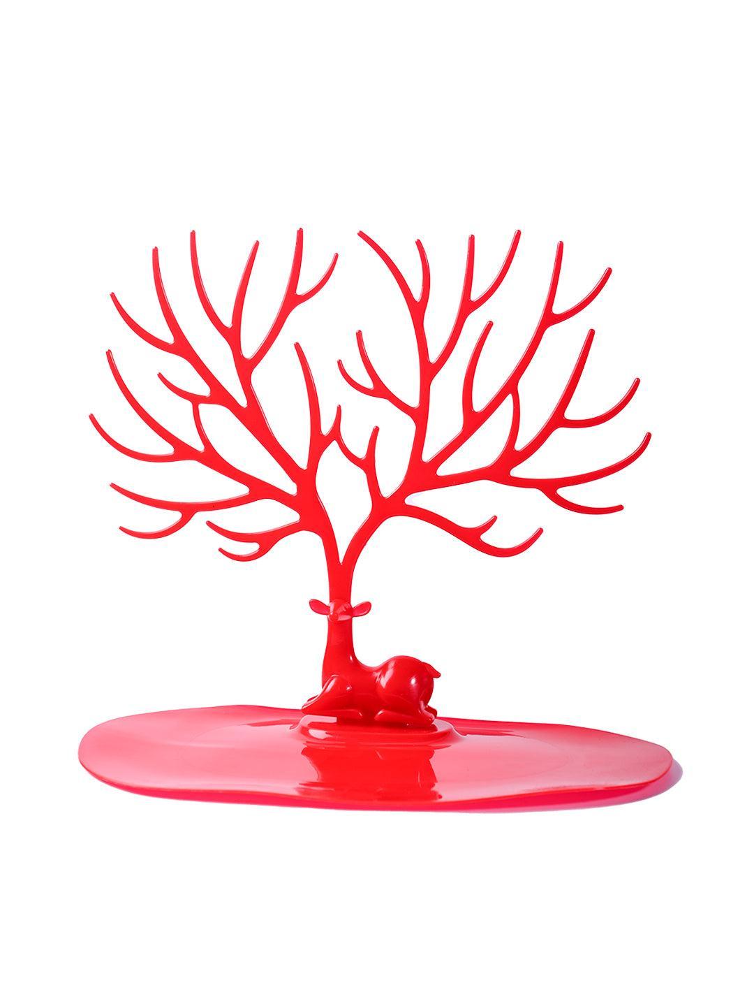 Stylish Red Jewelry Tree Stand - MARKET99