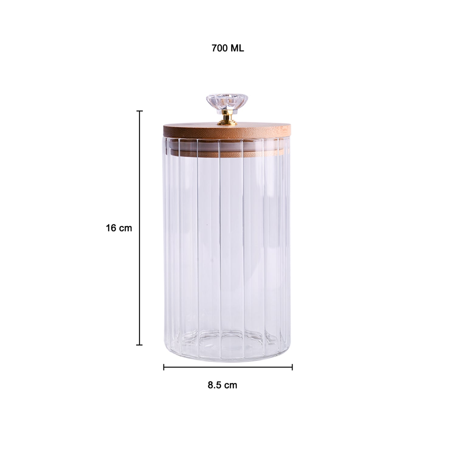 Borosilicate Glass Jar - 700Ml, Glass Texture