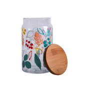 Borosilicate Glass Jar - 950Ml, Leaf Prints