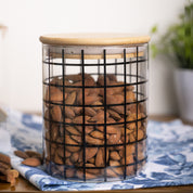 Borosilicate Glass Jar - 700Ml, Square Prints