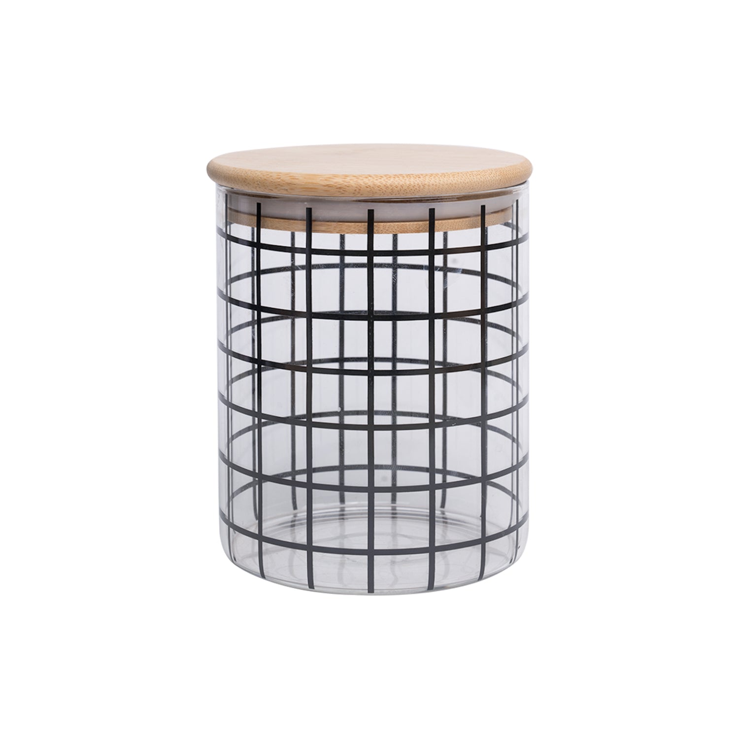 Borosilicate Glass Jar - 700Ml, Square Prints