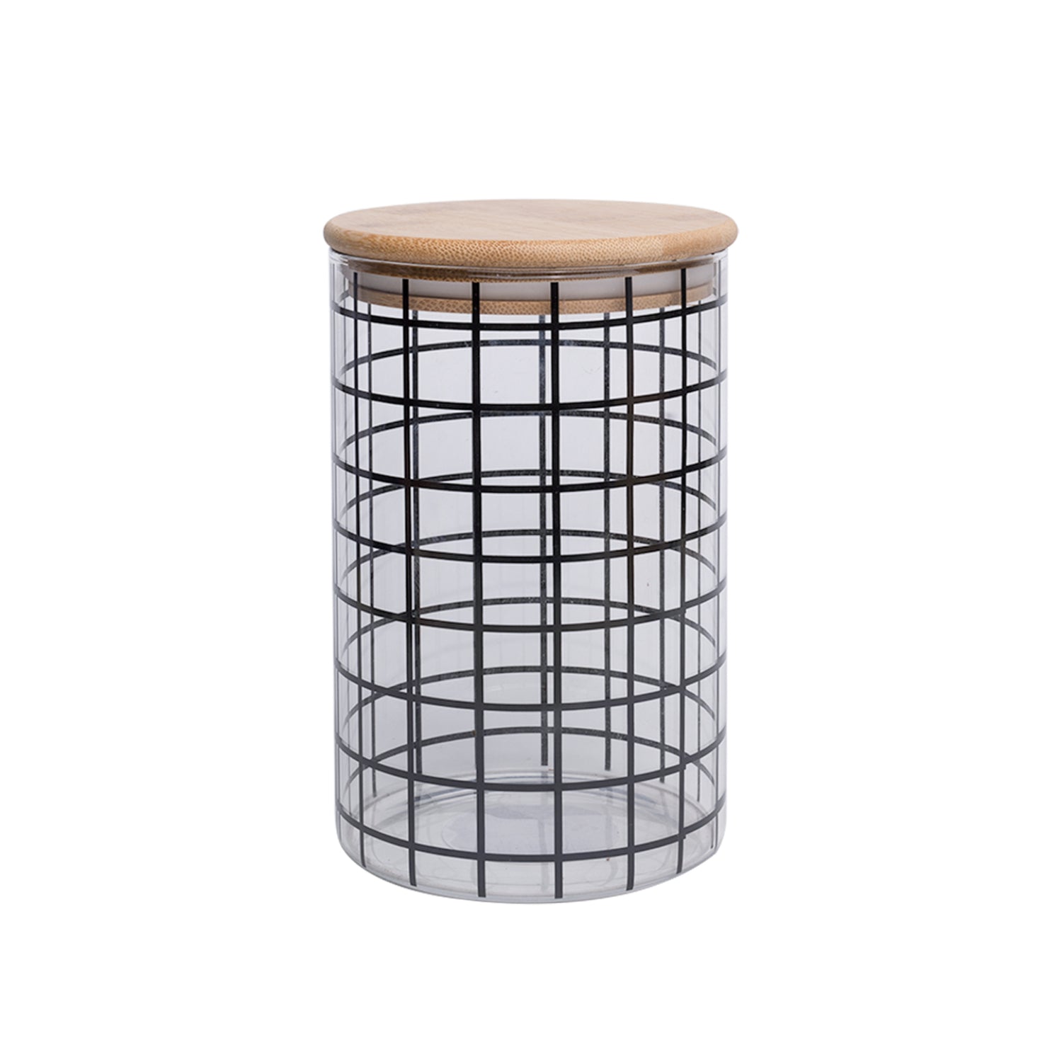 Borosilicate Glass Jar - 900Ml, Square Prints