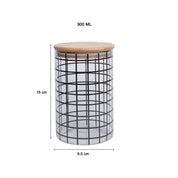 Borosilicate Glass Jar - 900Ml, Square Prints