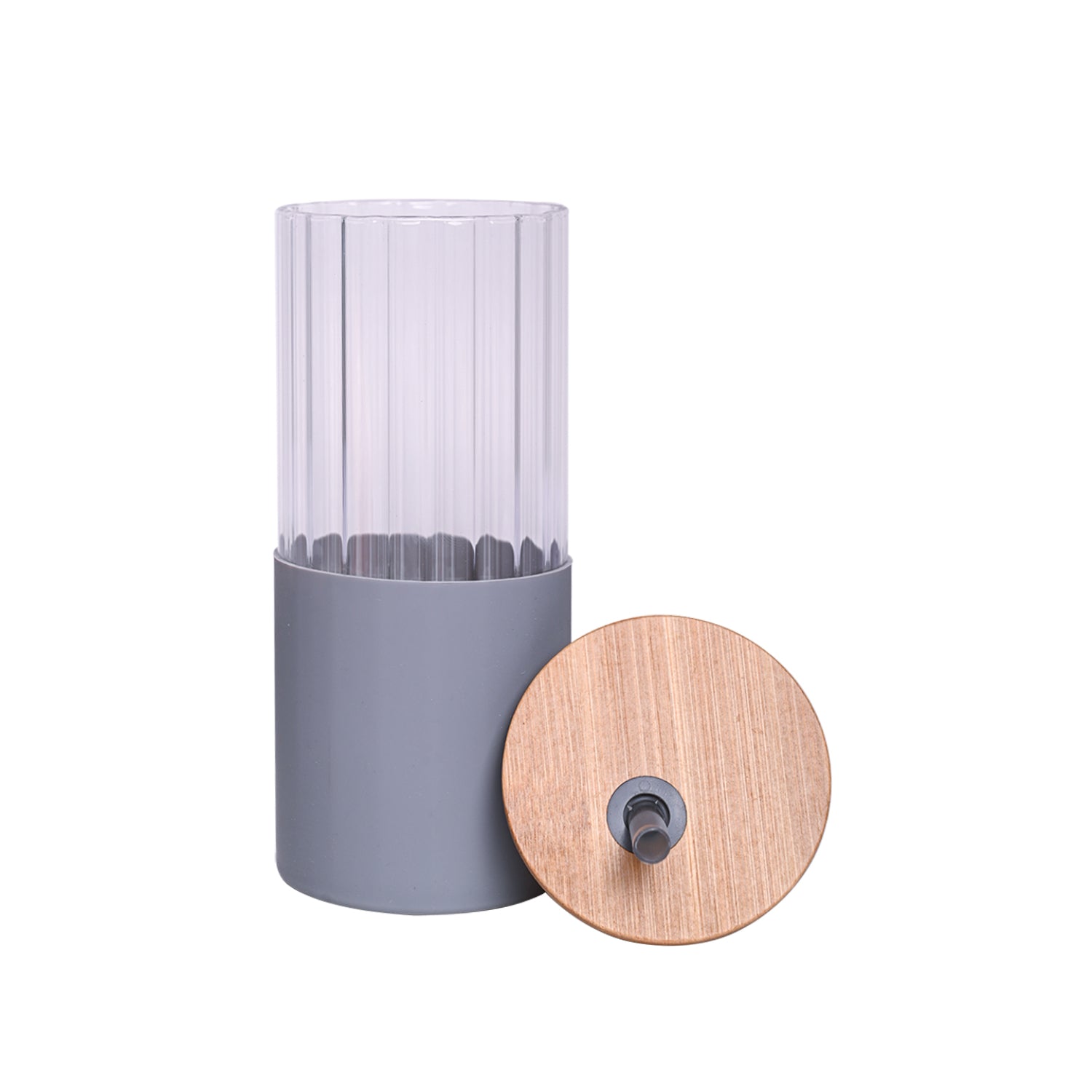 Borosilicate Glass Tumbler with Grey Silicone Sleeve - 350Ml