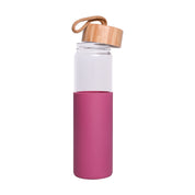 Borosilicate Glass Bottle with Pink Silicone Sleeve - 550Ml