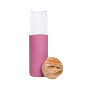 Borosilicate Glass Bottle with Pink Silicone Sleeve - 550Ml