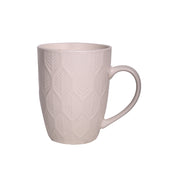 Ivory Ceramic Mug - 360Ml, Leaf Pattern