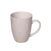 Ivory Ceramic Mug - 360Ml, Leaf Pattern