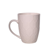 Ivory Ceramic Mug - 360Ml, Leaf Pattern