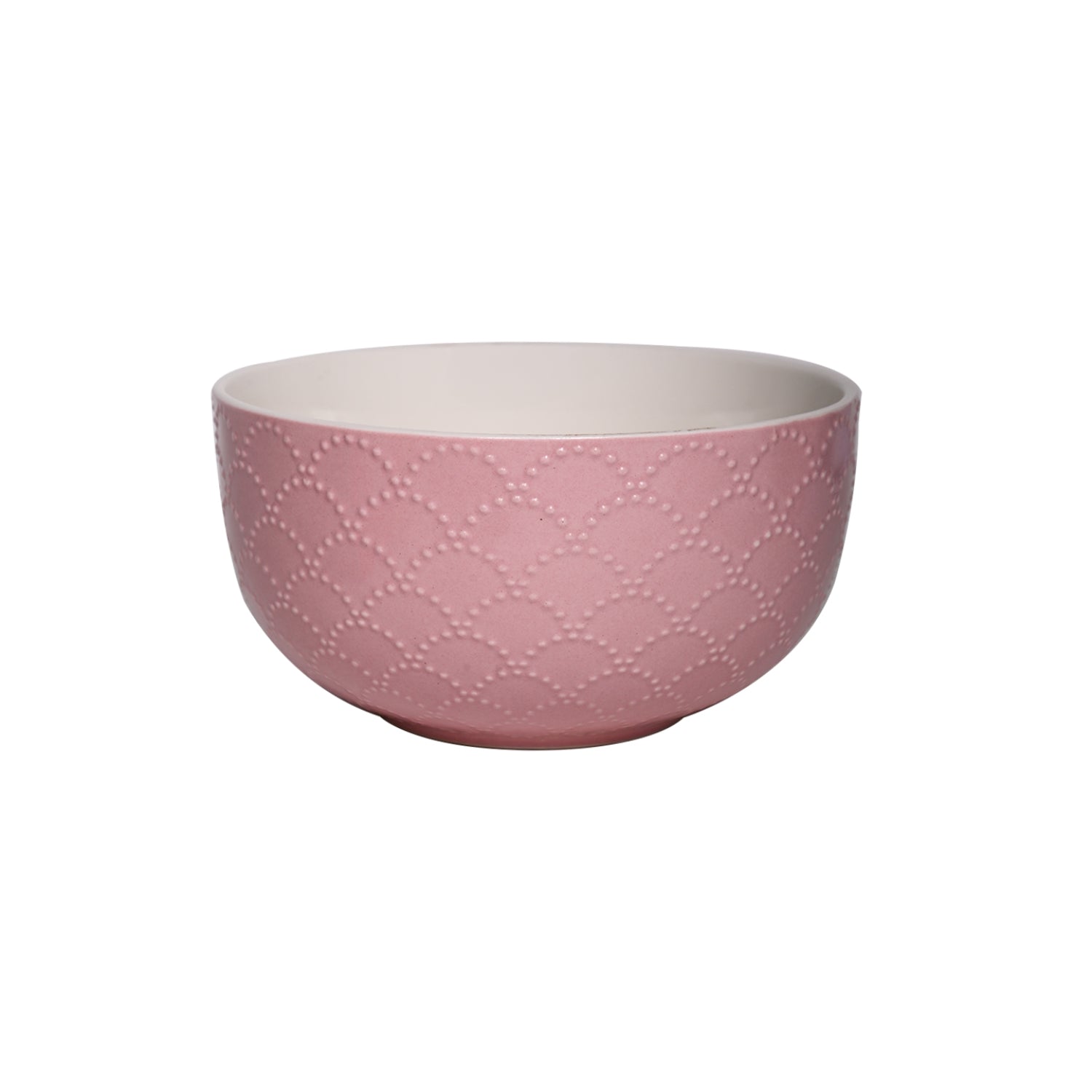 Pink Ceramic Bowl - 580Ml, Fish Scale