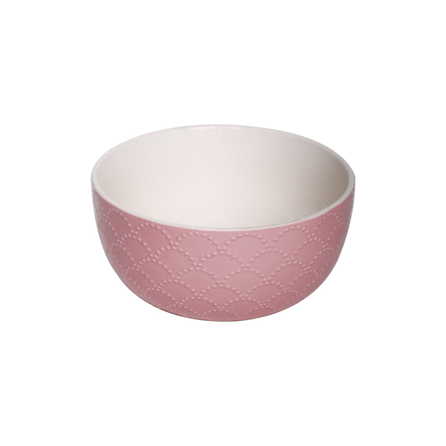 Pink Ceramic Bowl - 580Ml, Fish Scale