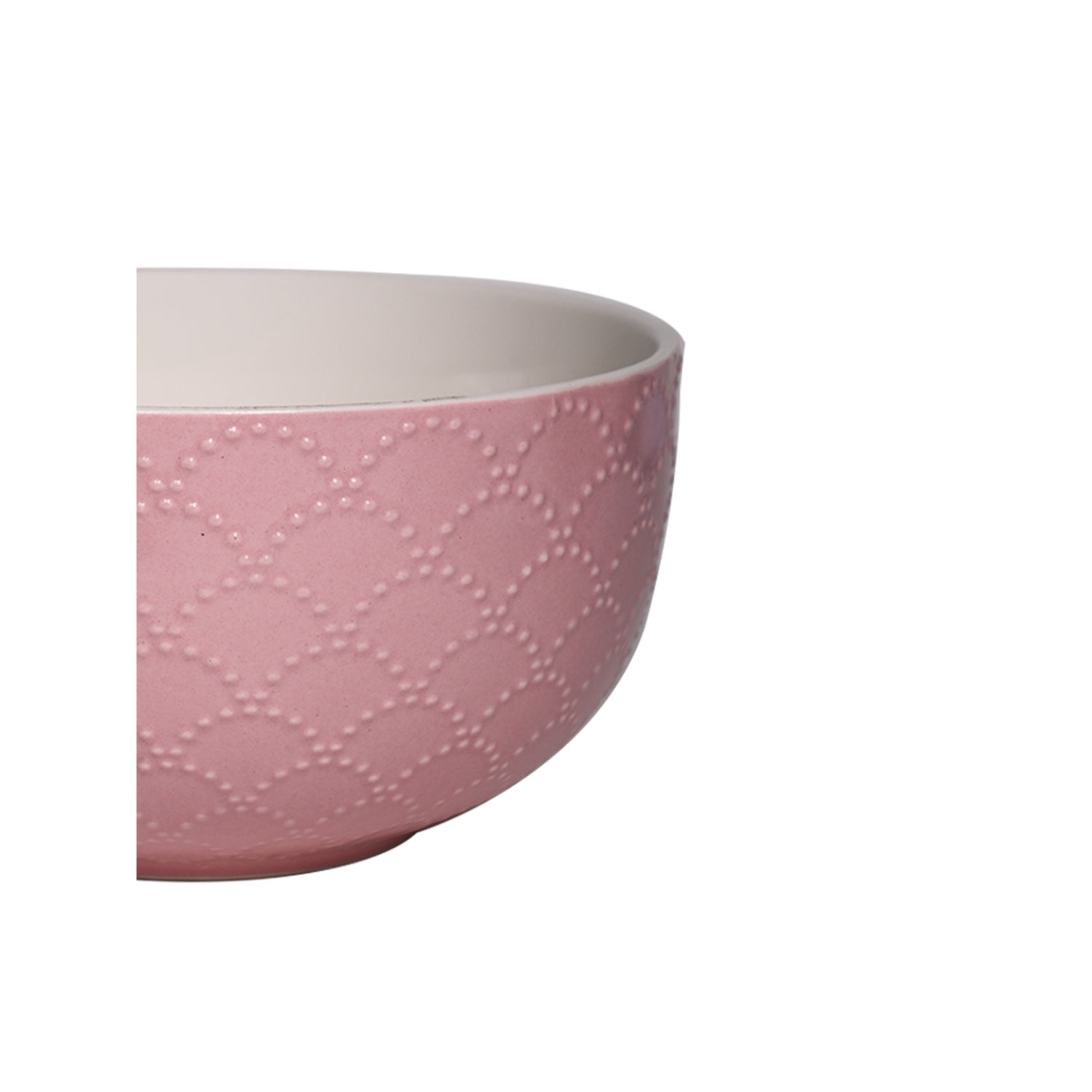 Pink Ceramic Bowl - 580Ml, Fish Scale