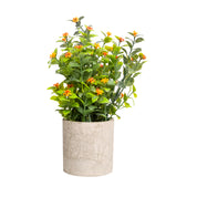 VON CASA Red Artificial Potted Plant - Stone Finish