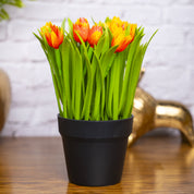 VON CASA Red Lily Artificial Potted Plant