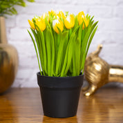 VON CASA Yellow Lily Artificial Potted Plant