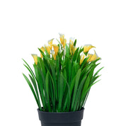 White Artificial Flower With Pot