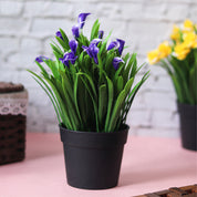 Purple Artificial Flower With Pot