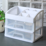 2-Layer White Table Mini Drawer Organiser