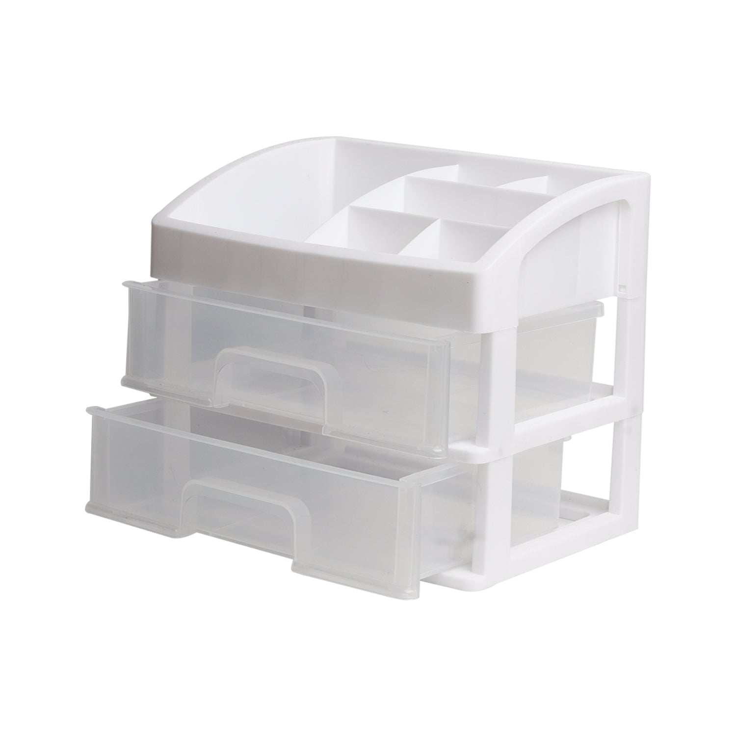 2-Layer White Table Mini Drawer Organiser
