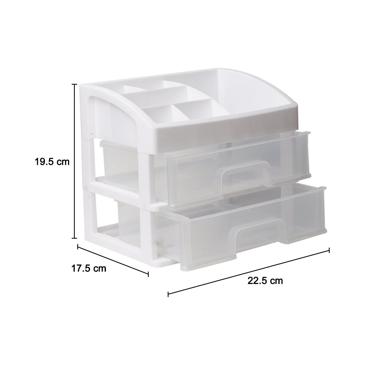 2-Layer White Table Mini Drawer Organiser