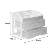 2-Layer White Table Mini Drawer Organiser