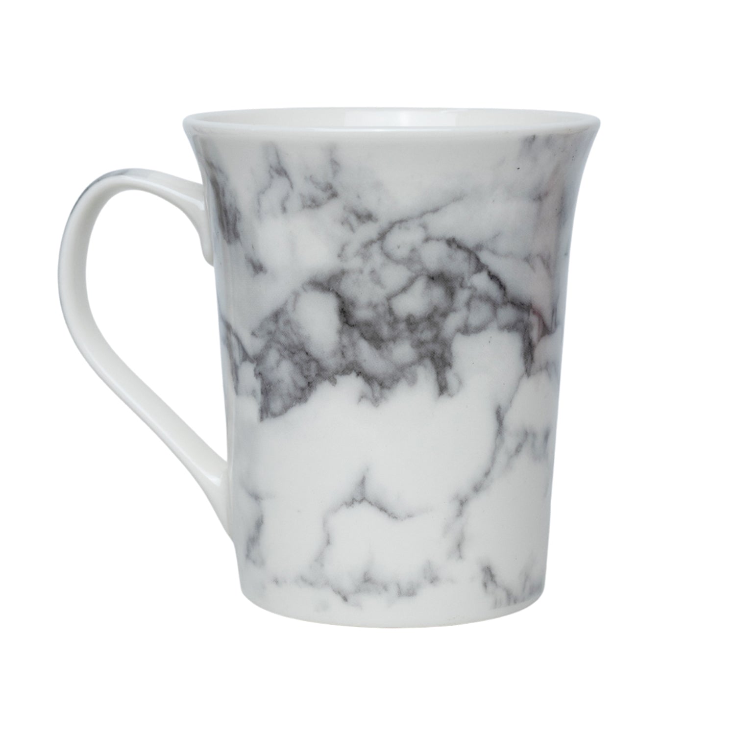 Off White & Grey Coffee Mug - 380 Ml, Marble Finish