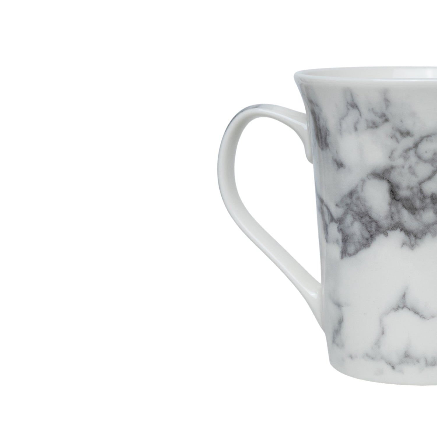 Off White & Grey Coffee Mug - 380 Ml, Marble Finish