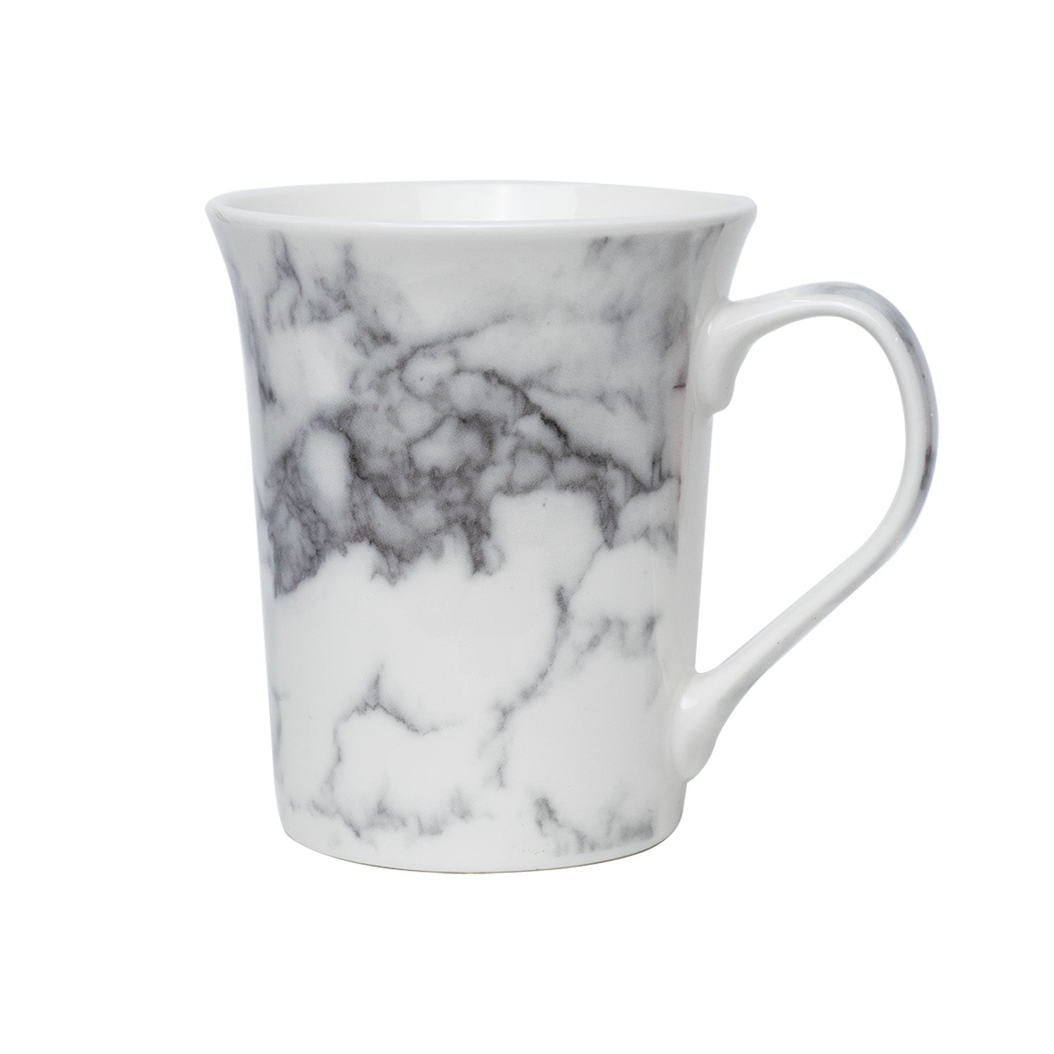 Off White & Grey Coffee Mug - 380 Ml, Marble Finish