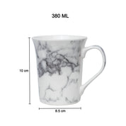 Off White & Grey Coffee Mug - 380 Ml, Marble Finish