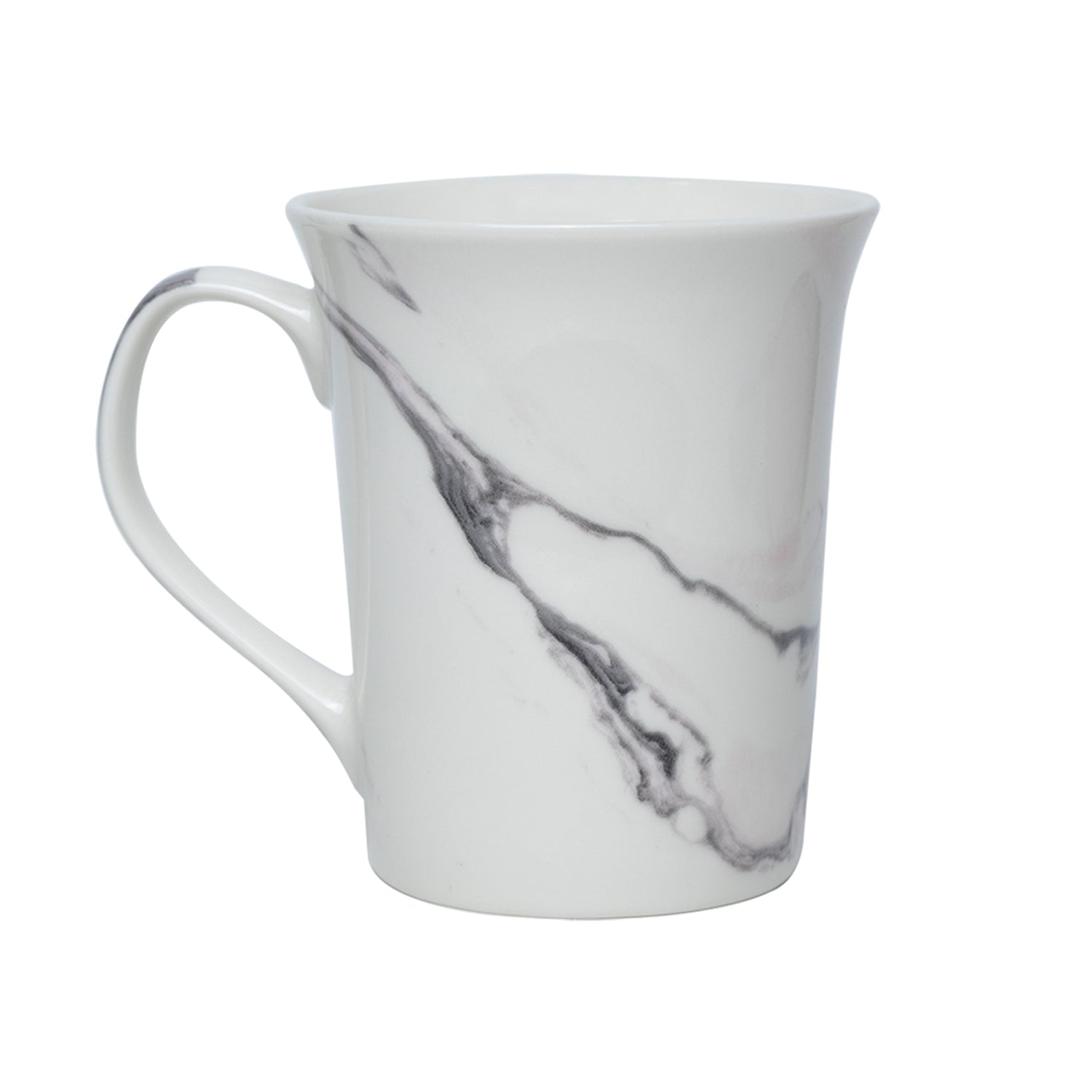 White Coffee Mug - 380 Ml, Marble Finish