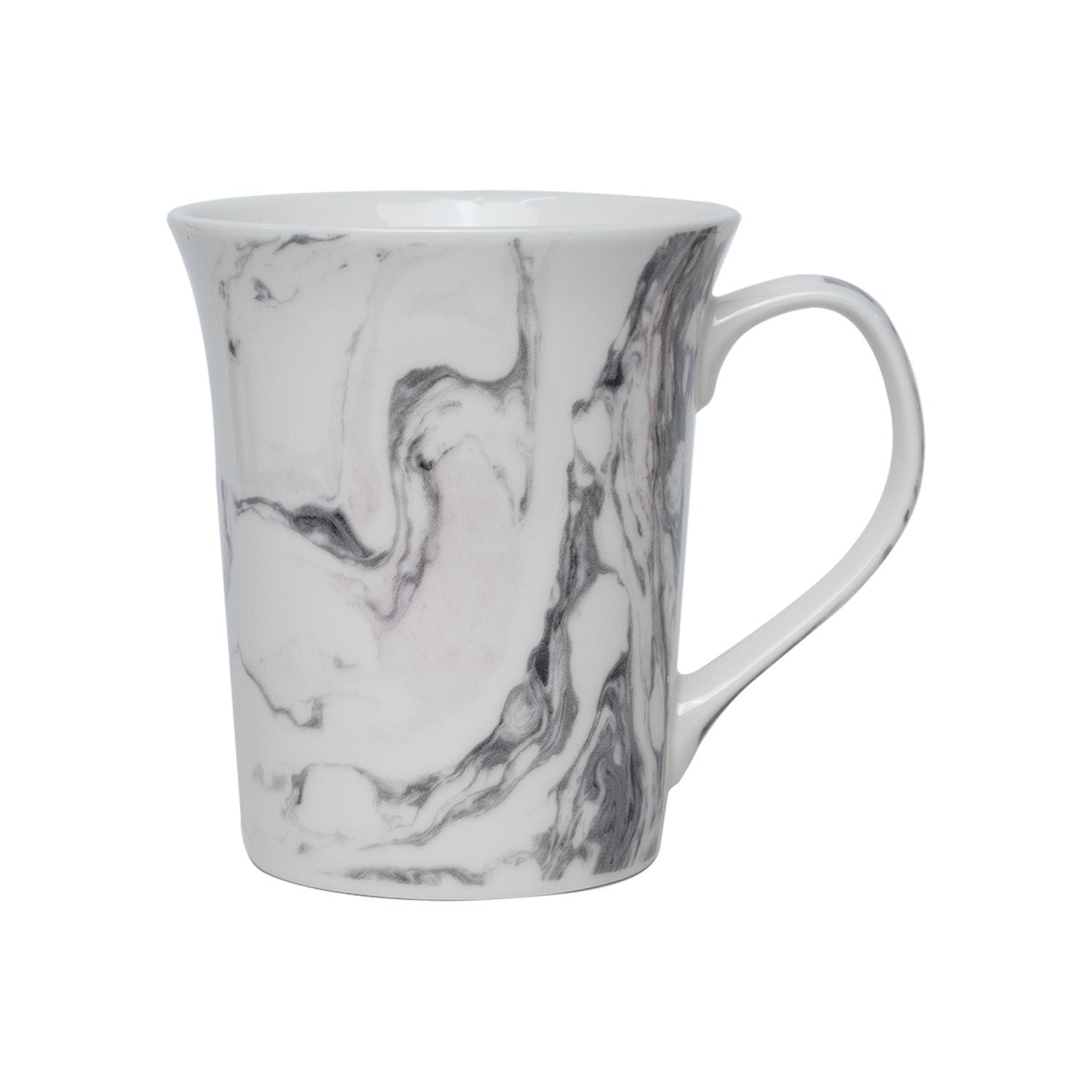 White Coffee Mug - 380 Ml, Marble Finish