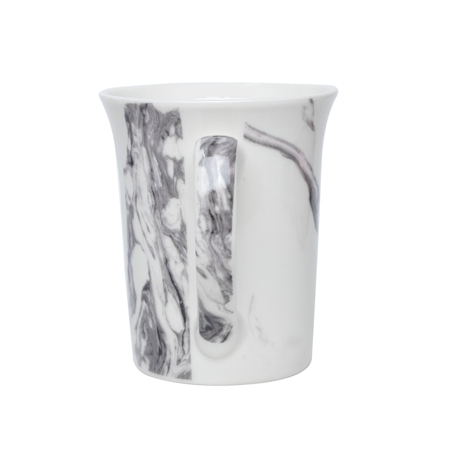 White Coffee Mug - 380 Ml, Marble Finish