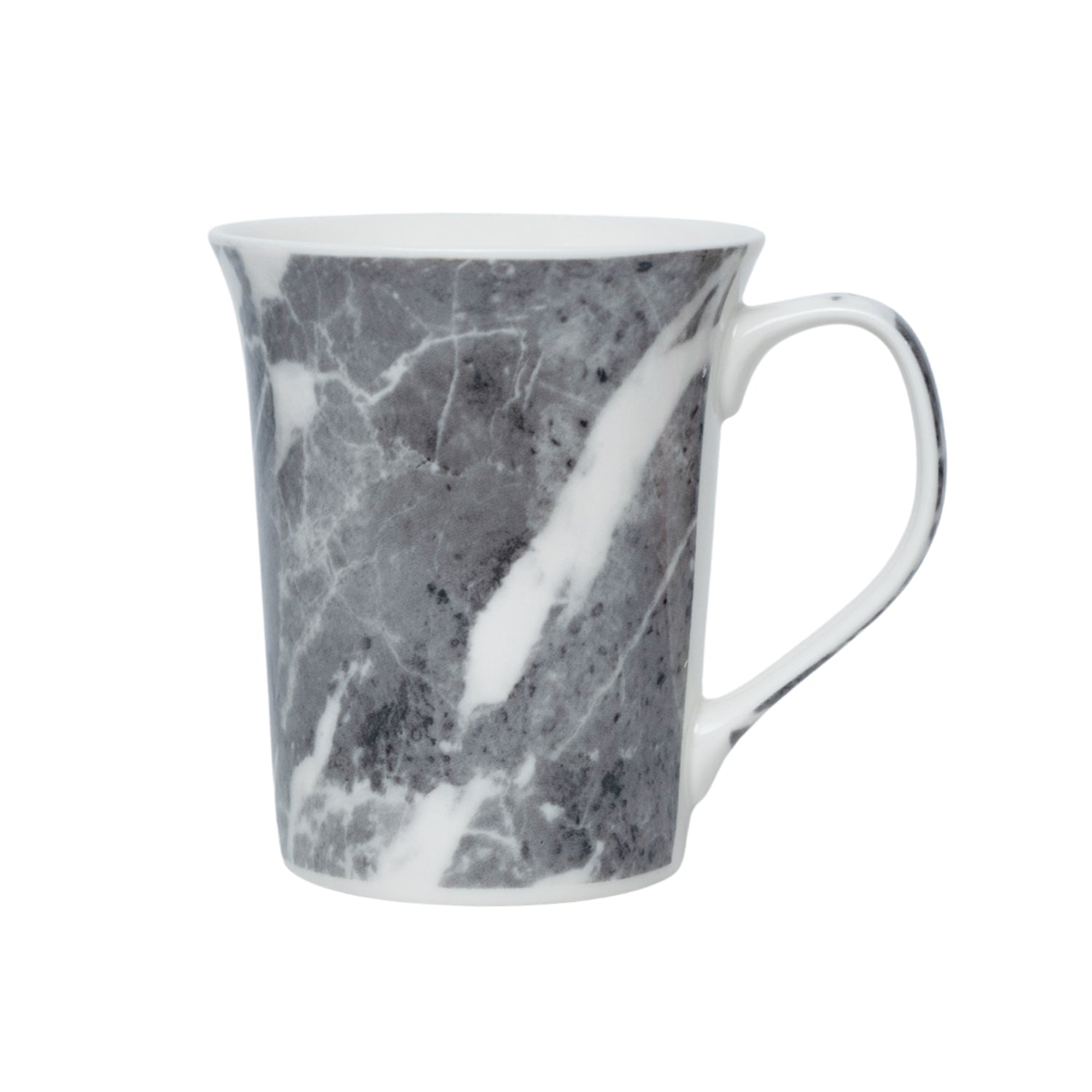 Grey Coffee Mug - 380 Ml, Marble Finish