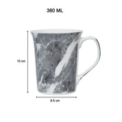 Grey Coffee Mug - 380 Ml, Marble Finish