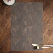 Stone Grey Tringle Pattern - Placemat Mat Set Of 4