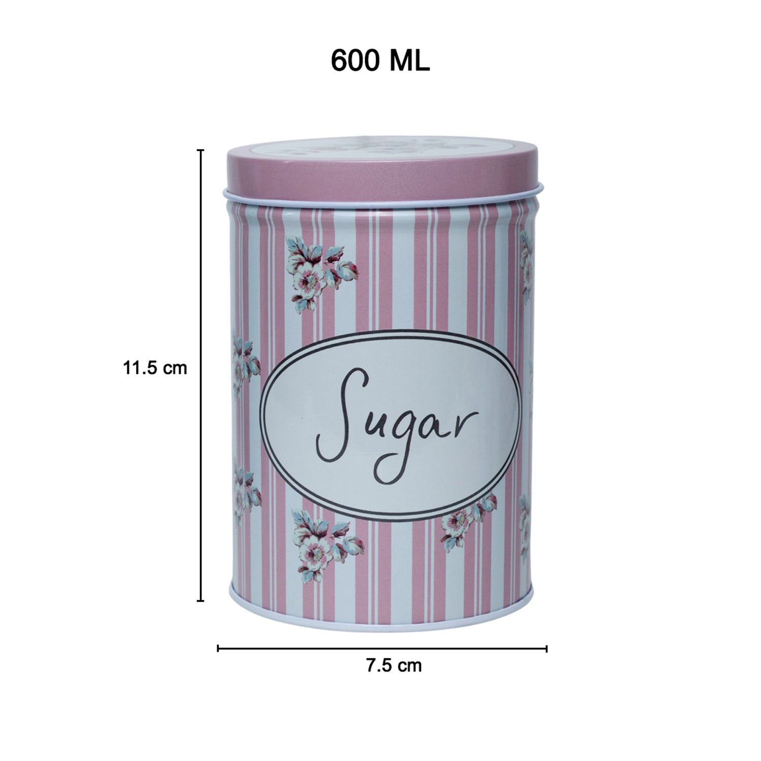 Metal Jar Set Of 3 - Multi Color, 600Ml