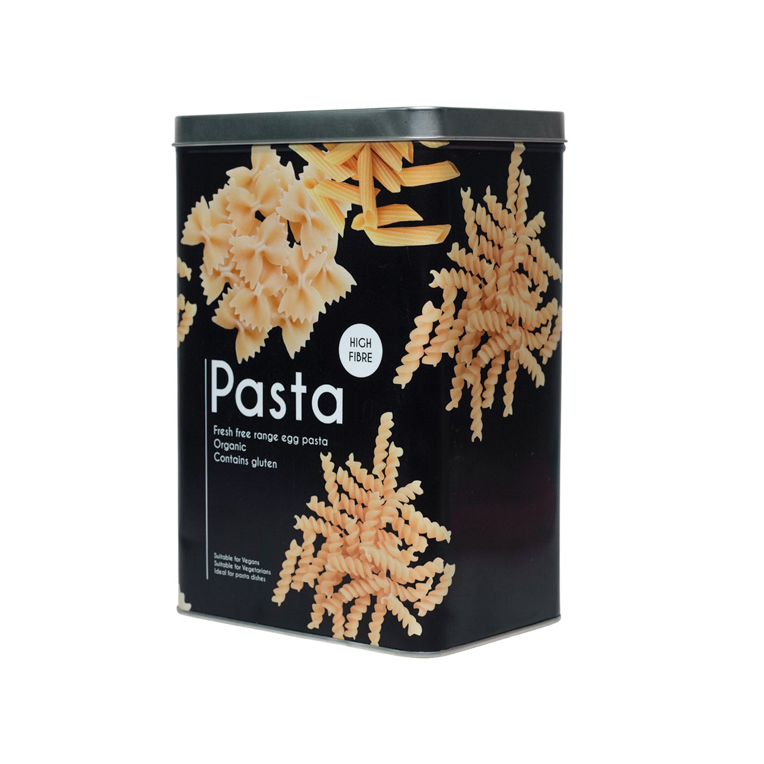 Metal Pasta Jar - Black, 3000Ml