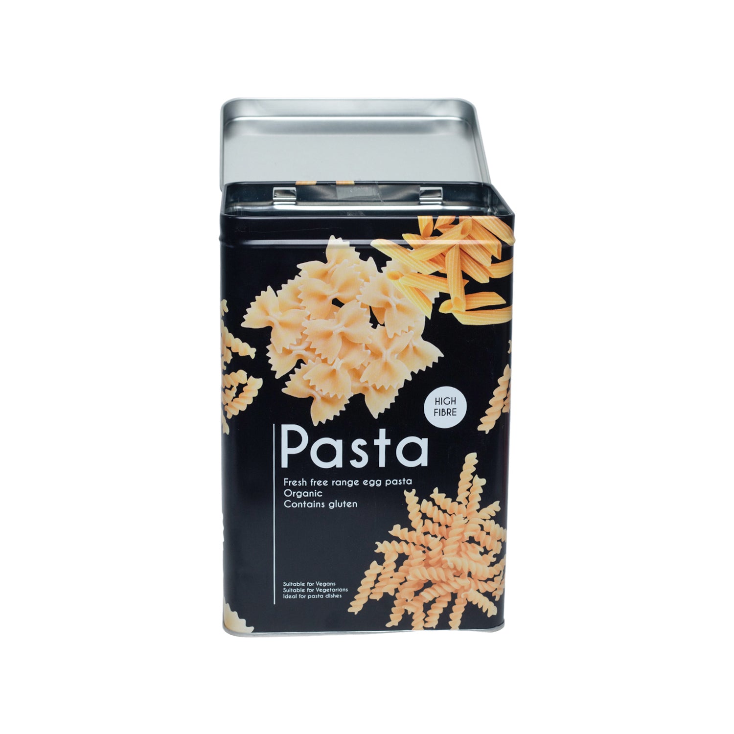 Metal Pasta Jar - Black, 3000Ml