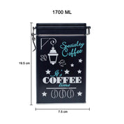 Metal Coffee Jar - Black, 1700Ml