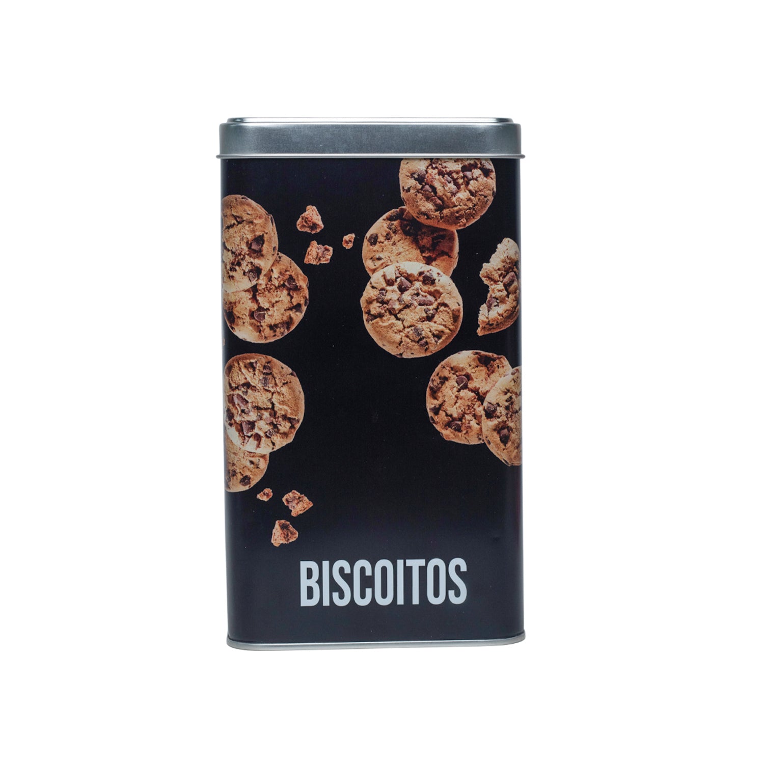 Metal Biscuites Jar - Black, 2050Ml