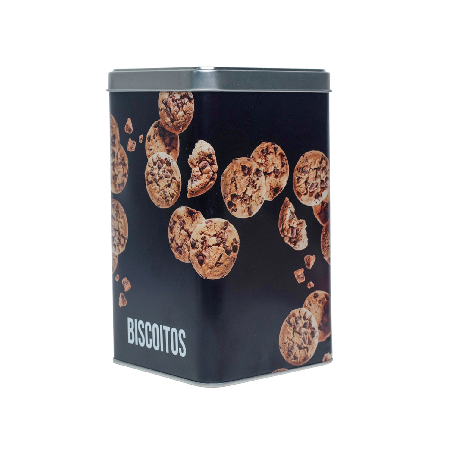 Metal Biscuites Jar - Black, 2050Ml